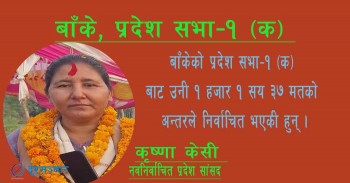 माओवादी नेतृ नमुना लुम्बिनी प्रदेशको सांसदमा पुनः निर्वाचित  